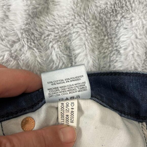 Express Jeans Womens 2 Blue Super High Rise Slim Ankle Medium Wash Stretch Denim - Picture 7 of 10